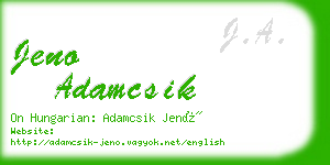 jeno adamcsik business card